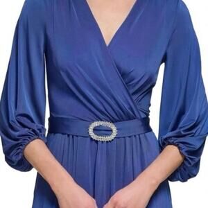 New Eliza J Cobalt Blue Elegant Long Sleeve Dress 16W